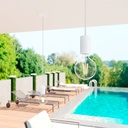 MODULAIR ELEGANT Außen-Hängeleuchte 1,5 m mit Kabel, Baldachin und Fassung aus Silikon IP65 – Ohne Leuchtmittel, Weiß – Foto 2