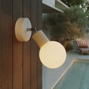 Applique d'extérieur Modulair IP65 avec articulation et abat-jour sphérique – Sans ampoule, Blanc – photo 3