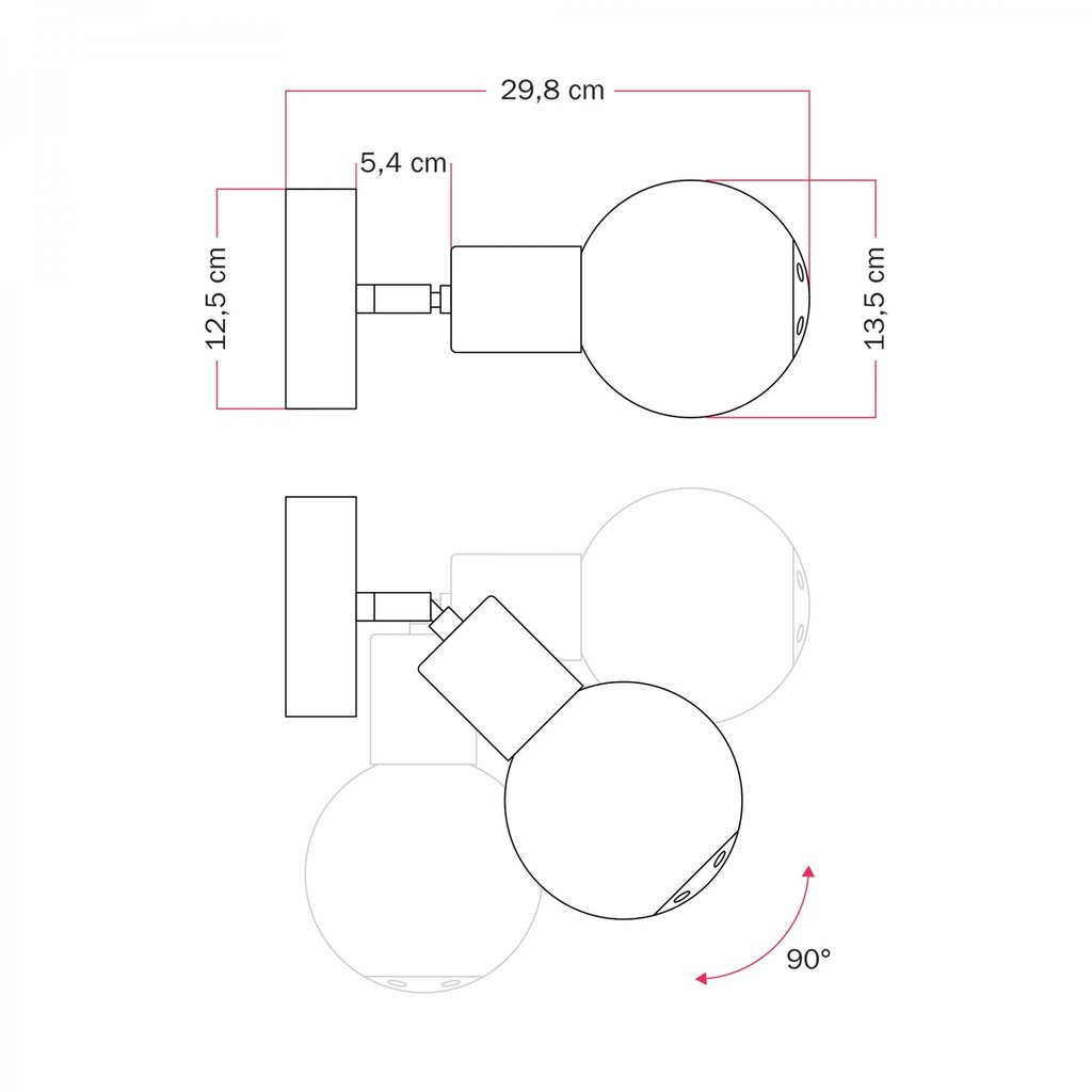 Applique d'extérieur Modulair IP65 avec articulation et abat-jour sphérique – Sans ampoule, Blanc – photo 7