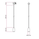 Lampada a sospensione per binario in silicone con cavo tessile – Senza lampadina, Bianco, Powergear – foto 6