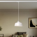 Pendelleuchte mit Coppa-Lampenschirm und Adapter für Schienensystem – Ohne Leuchtmittel, Weiß glänzend, Powergear – Foto 2