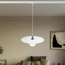 Track pendant lamp with XL Ellepi lampshade – Without bulb, White, Powergear – photo 2