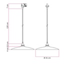 Track pendant lamp with ceramic Piatto lampshade – Without bulb, Black, Powergear – photo 6