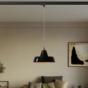 Lampada a sospensione a binario con paralume Industriale – Senza lampadina, Nero, Powergear – foto 2