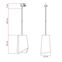 Pendant lamp for tracks with Prisma concrete lampshade – Without bulb, Light cement, Powergear – photo 3