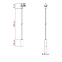 Lampada a sospensione con portalampada E14 P-Light per binari – Senza lampadina, Powergear – foto 6