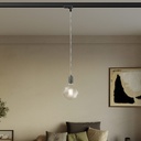 Track suspension lamp with knurled aluminium lamp holder – Without bulb, Brushed titanium, Powergear – photo 2