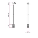 Track suspension lamp with knurled aluminium lamp holder – Without bulb, Brushed titanium, Powergear – photo 6