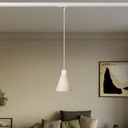 Lampada a sospensione per binari con paralume conico in legno – Senza lampadina, Bianco, Powergear – foto 2