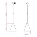 Lampada a sospensione per binari con paralume conico in legno – Senza lampadina, Bianco, Powergear – foto 5