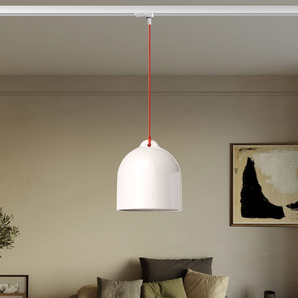 Track pendant with Campana M ceramic shade – Without bulb, Glossy white, Powergear – photo 2