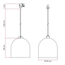 Track pendant with Campana M ceramic shade – Without bulb, Glossy white, Powergear – photo 6