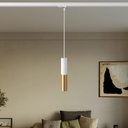 Pendelleuchte für Schiene mit Doppelschirm Tub-E14 – Ohne Leuchtmittel, Weiß und satiniertes Bronze, Powergear – Foto 2