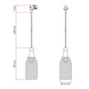 Track suspension lamp with Magnum bottle shade – Without bulb, Powergear – photo 6
