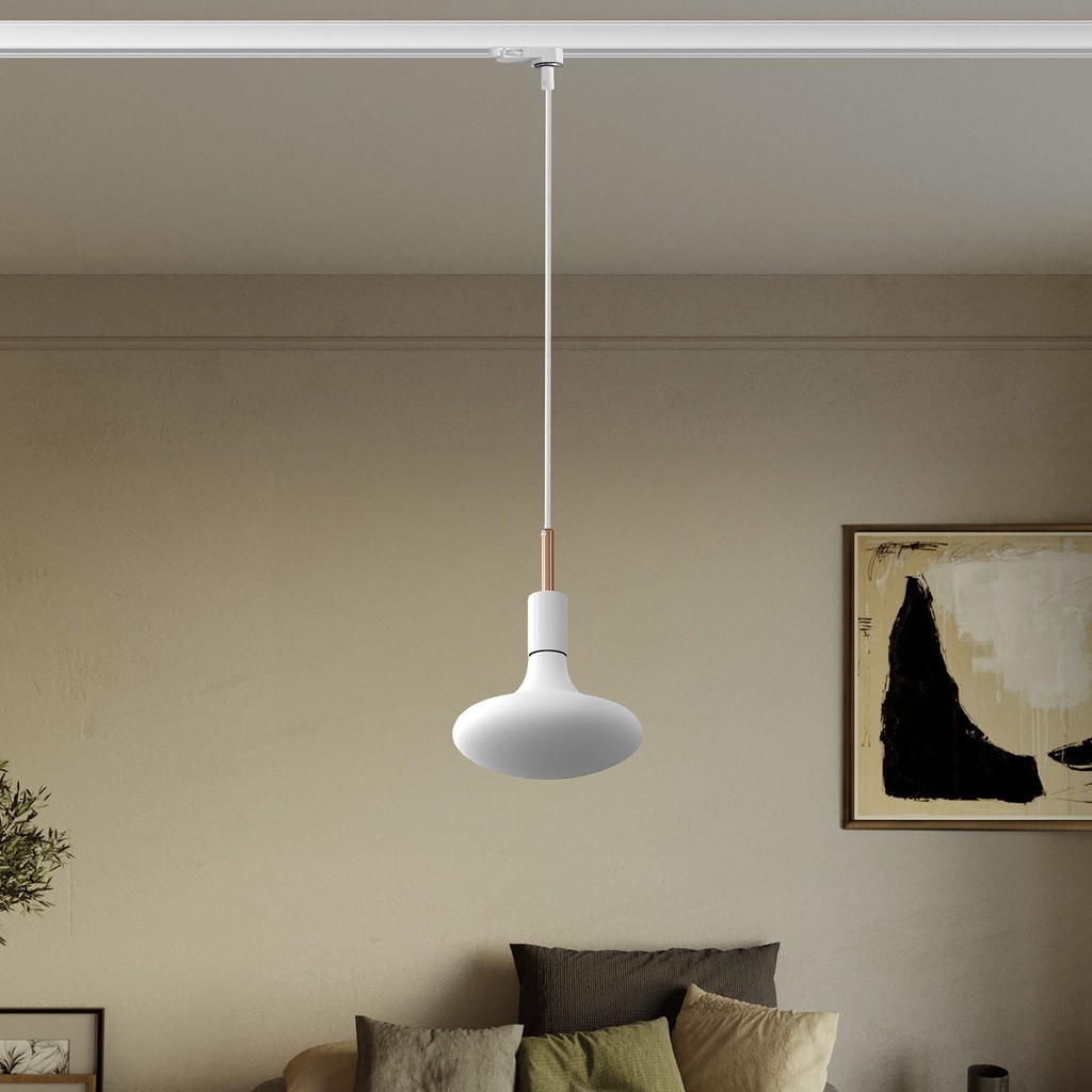 Lampada a sospensione per binario 7 – Senza lampadina, Rame bianco, Powergear – foto 2