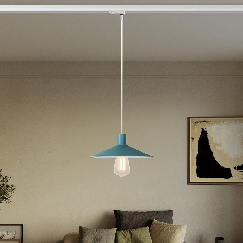 Lampada a sospensione SWING PASTEL per sistemi a binari – Senza lampadina, Petrolio, Powergear – foto 2