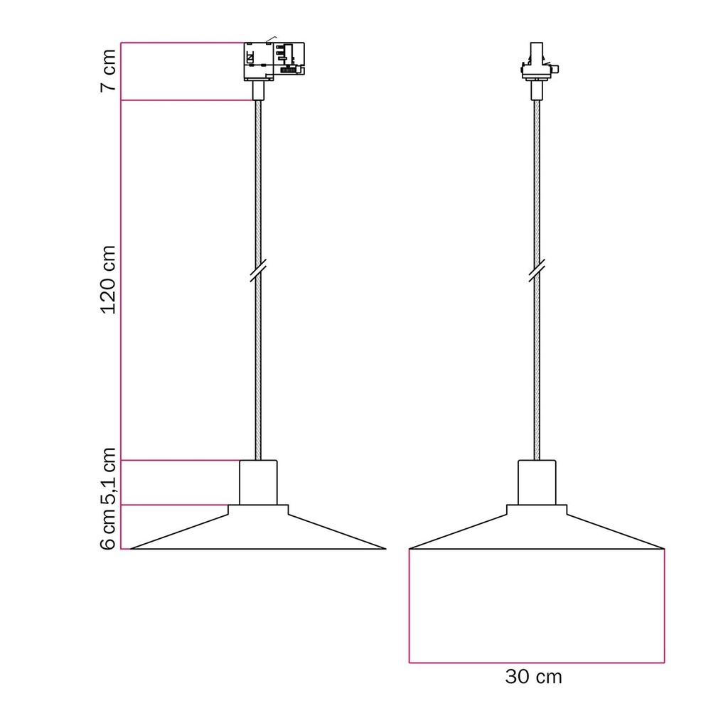 Lampada a sospensione SWING PASTEL per sistemi a binari – Senza lampadina, Petrolio, Powergear – foto 6