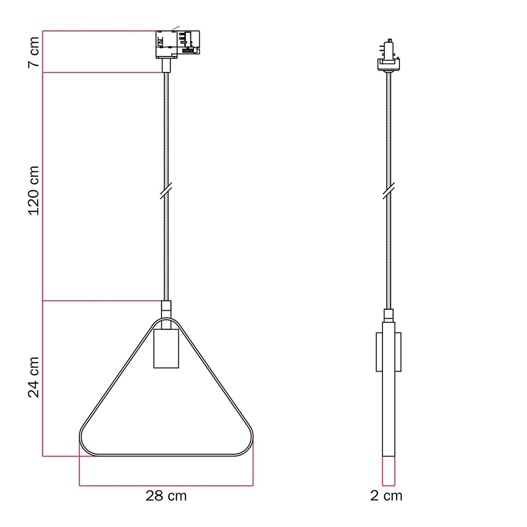 Suspension sur rail avec abat-jour Duedì Apex – Sans ampoule, Blanc, Powergear – photo 6