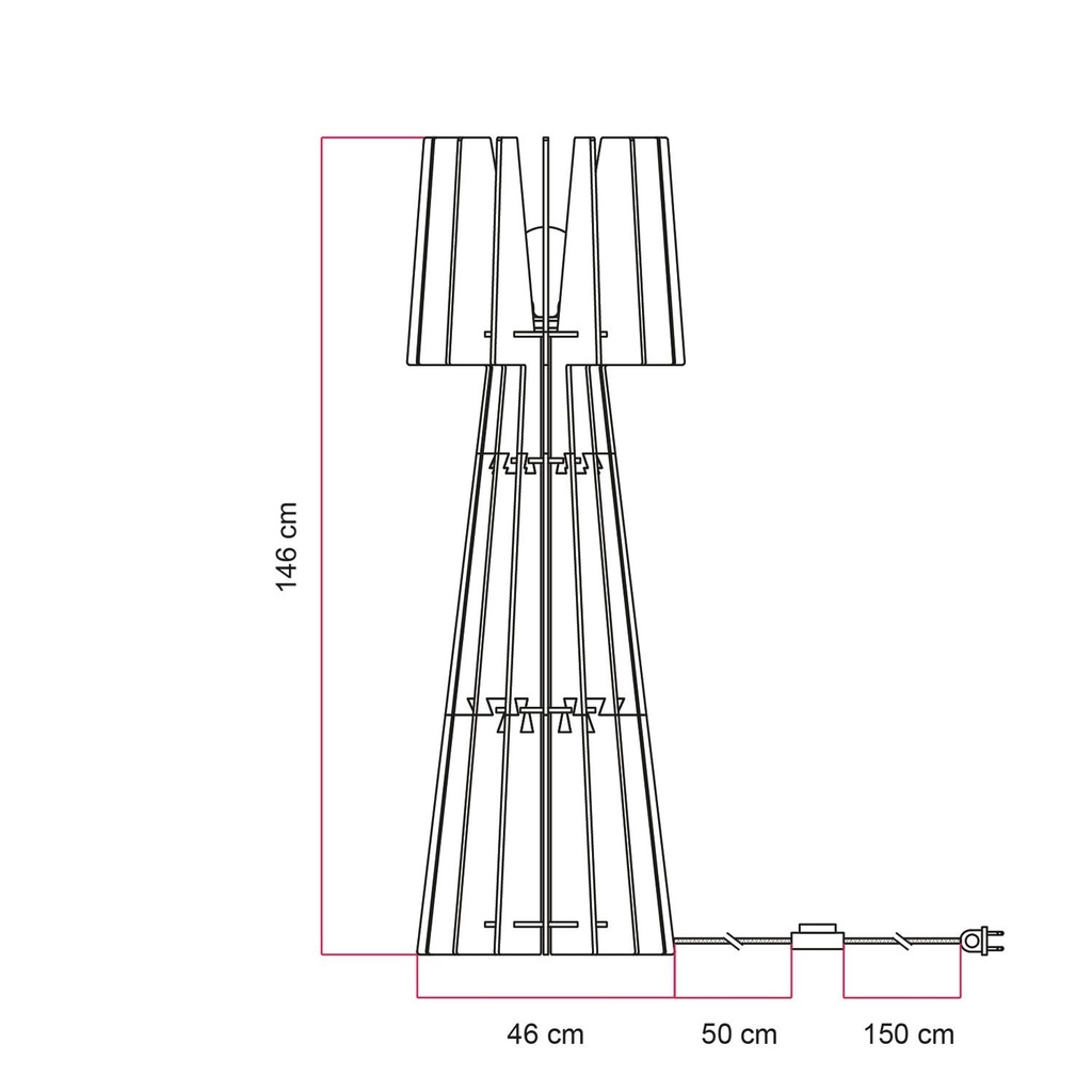 SHHINE lampada da terra in materiale fonoassorbente – Senza lampadina, Bianco melange, EU – foto 6