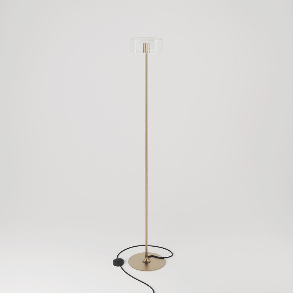 Lampadaire MAG-Y avec base ronde et ampoule Ghost transparente – Bronze satiné – photo 3