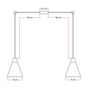 2-drop pendant lamp with wooden conical lampshades – Without bulb, Black – photo 5
