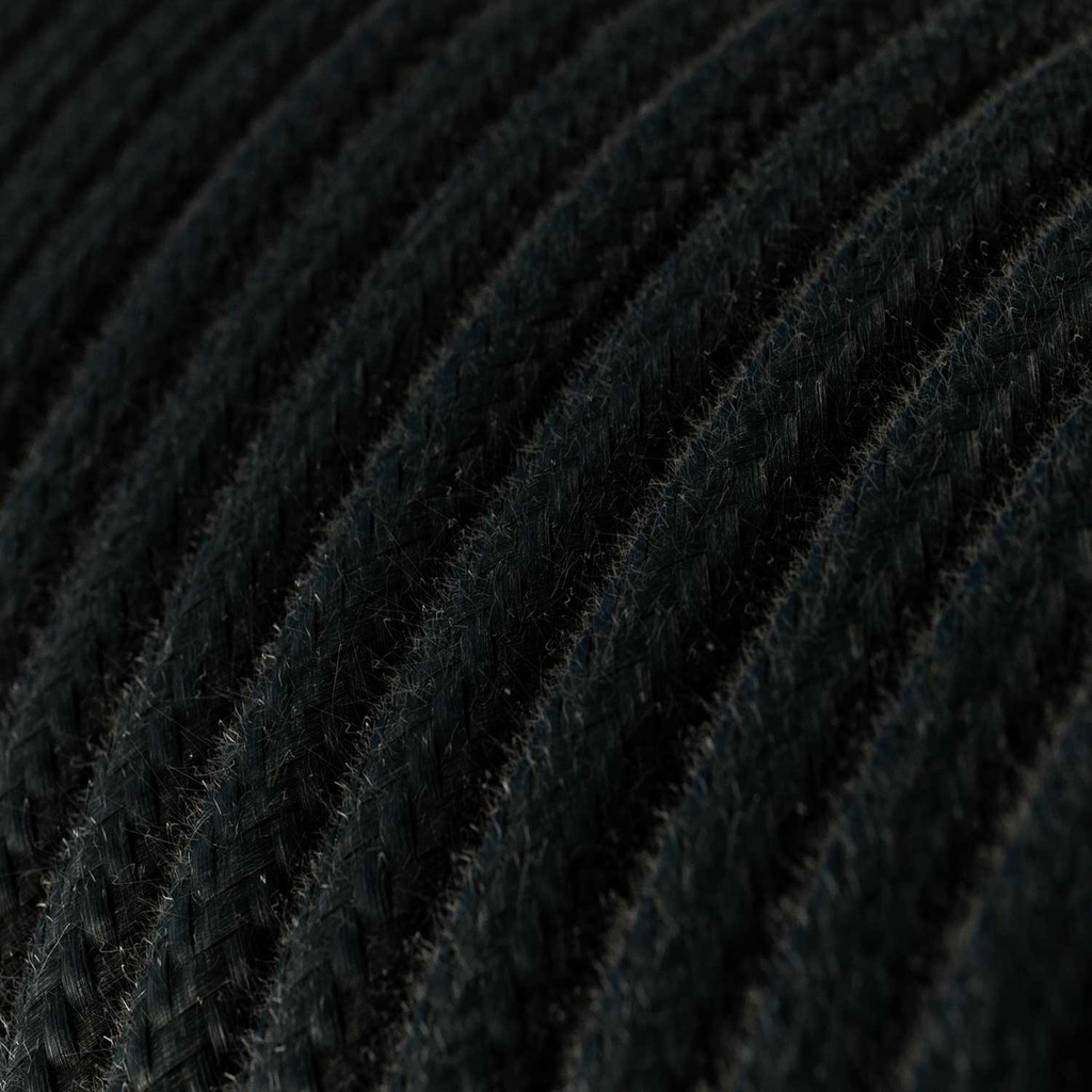 Cavo elettrico tessile rotondo in cotone RC 2x0.75mm / 3x0.75mm – Nero carbone, 2x0,75 mm² – foto 2