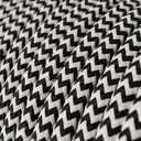 Câble électrique textile rond RZ 2x0.75mm / 3x0.75mm – Brillant Noir charbon et Blanc optique ZigZag, 2x0,75 mm² – photo 2