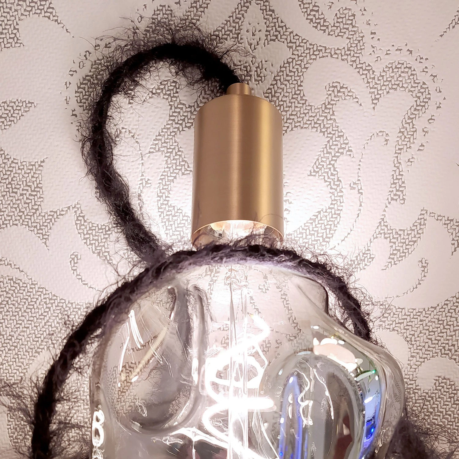 Câble électrique textile tressé effet fourrure Marlene TP 2x0.75mm / 3x0.75mm – Noir charbon, 2x0,75 mm² – photo 6