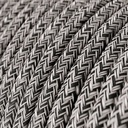 Textilkabel RS rund Tweed Glitzer 2x0.75mm / 3x0.75mm – Tweed Schwarz Onyx Glitzer Zickzack, 2x0,75 mm² – Foto 2