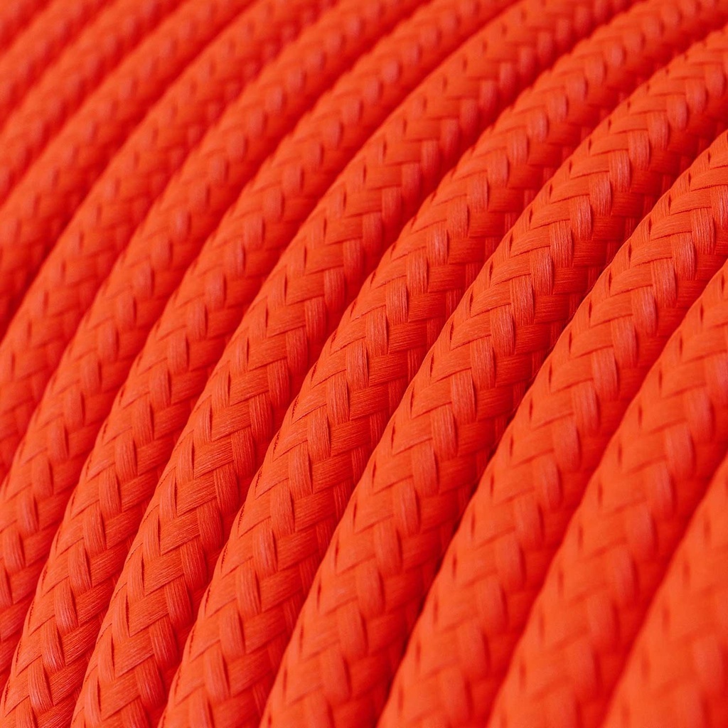 Cavo elettrico tessile rotondo lucido RF15 2x0.75mm / 3x0.75mm – Arancione fluo, 2x0,75 mm² – foto 2