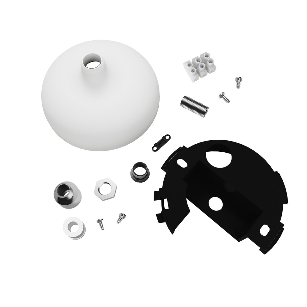 Kit rosone in silicone con foro centrale e predisposizione per foro laterale – Bianco – foto 4