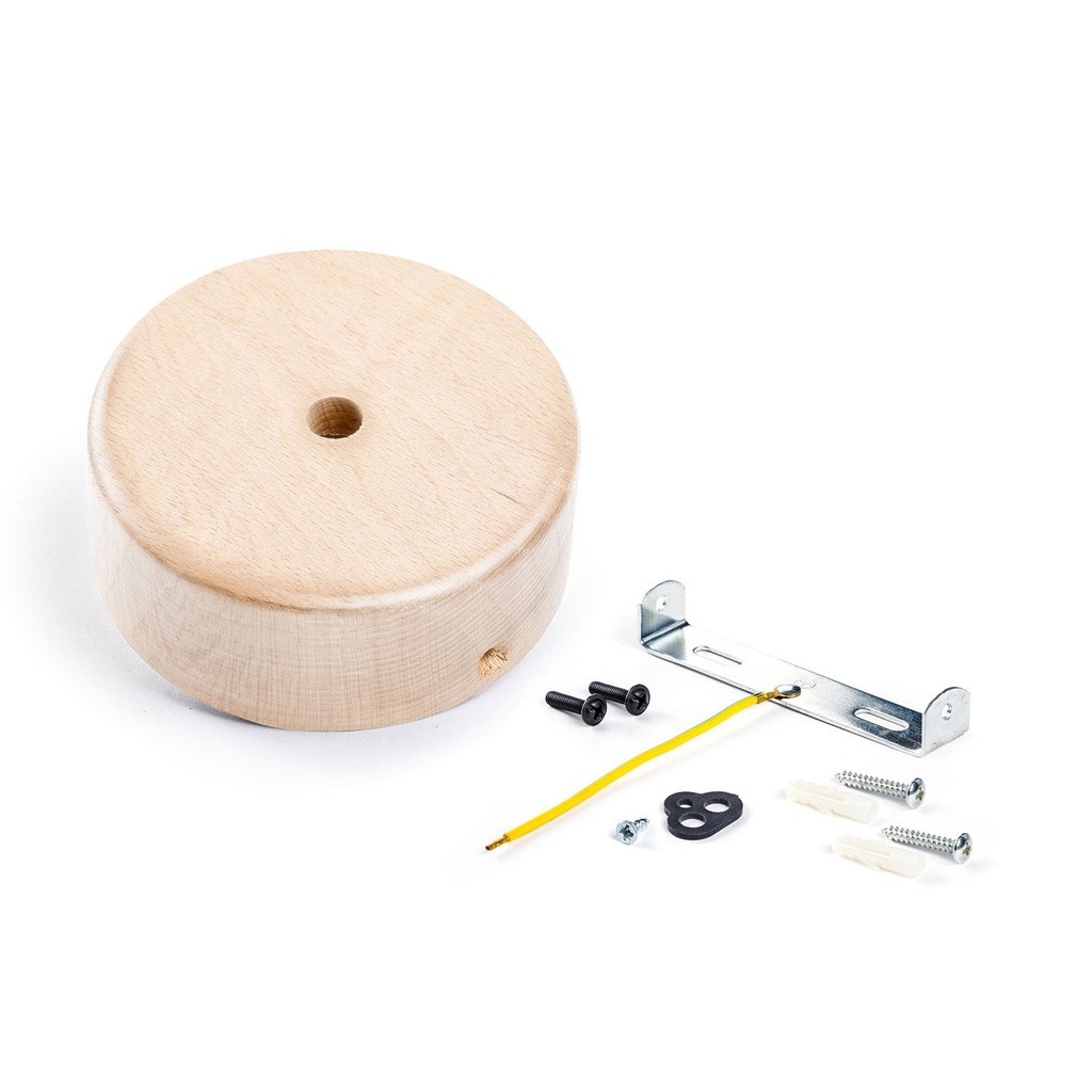 Kit Mini rosone cilindrico in legno a 1 foro centrale 1