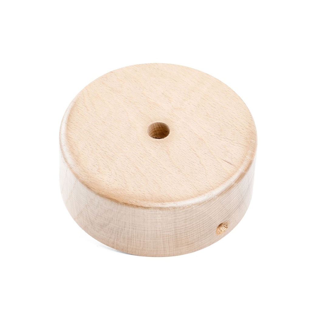 Mini cylindrical wooden ceiling rose kit with 1 central hole – Neutral – photo 3