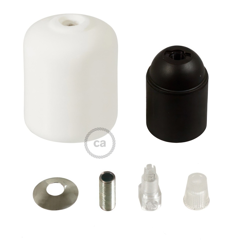 Ceramic E27 lamp holder kit – White – photo 2