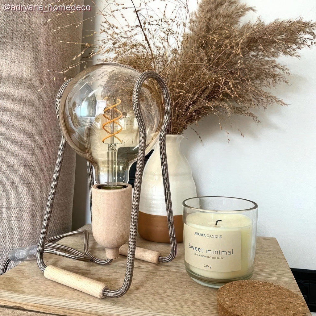 Kit douille E27 en bois avec serre-câble dissimulé – Neutre – photo 10