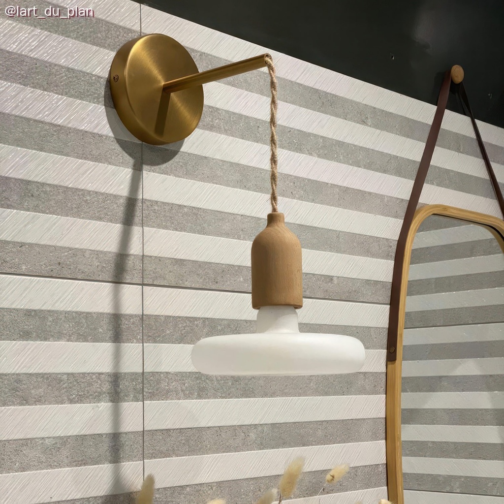 Kit douille E27 en bois avec serre-câble dissimulé – Neutre – photo 19