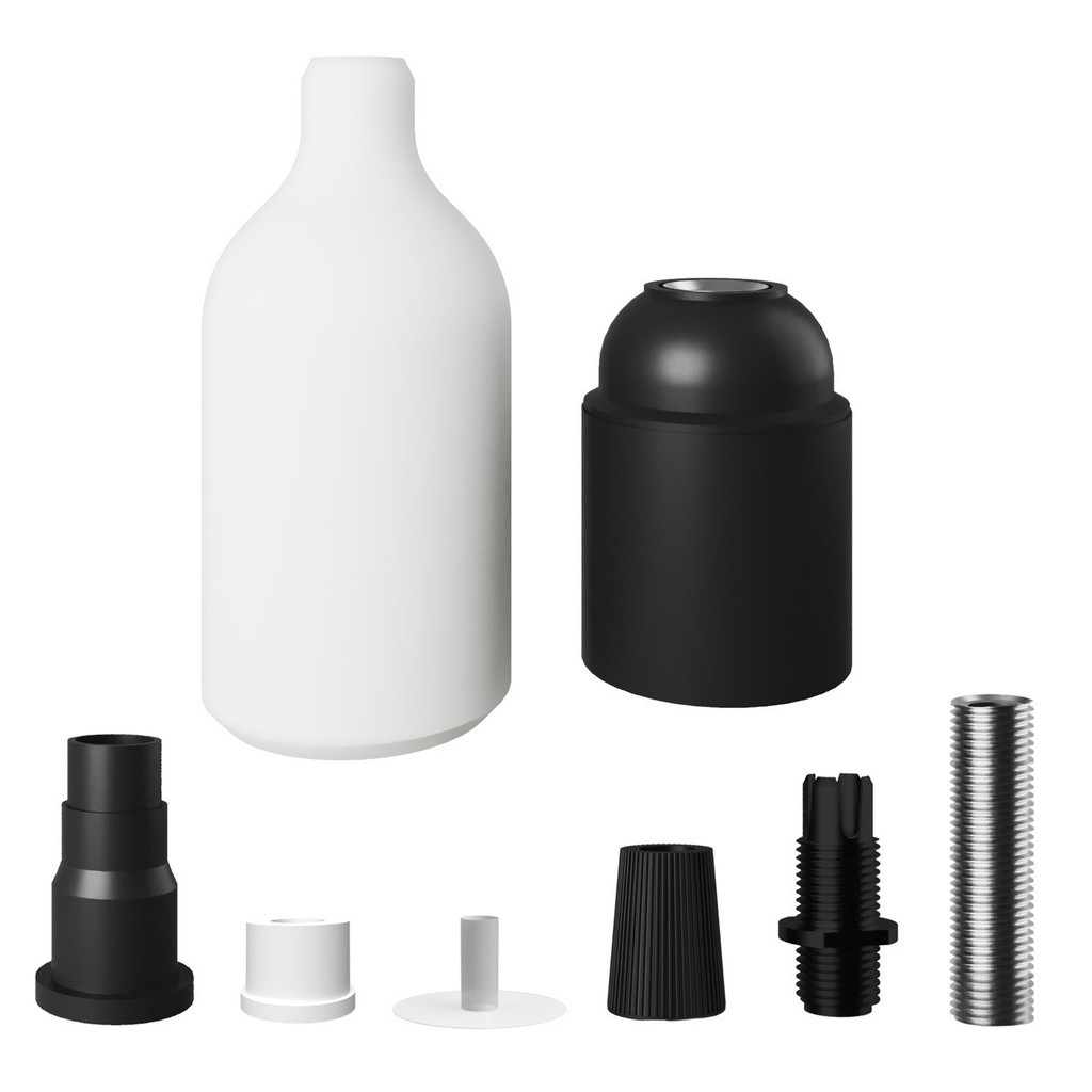Kit douille E27 en silicone avec serre-câble caché – Blanc – photo 2