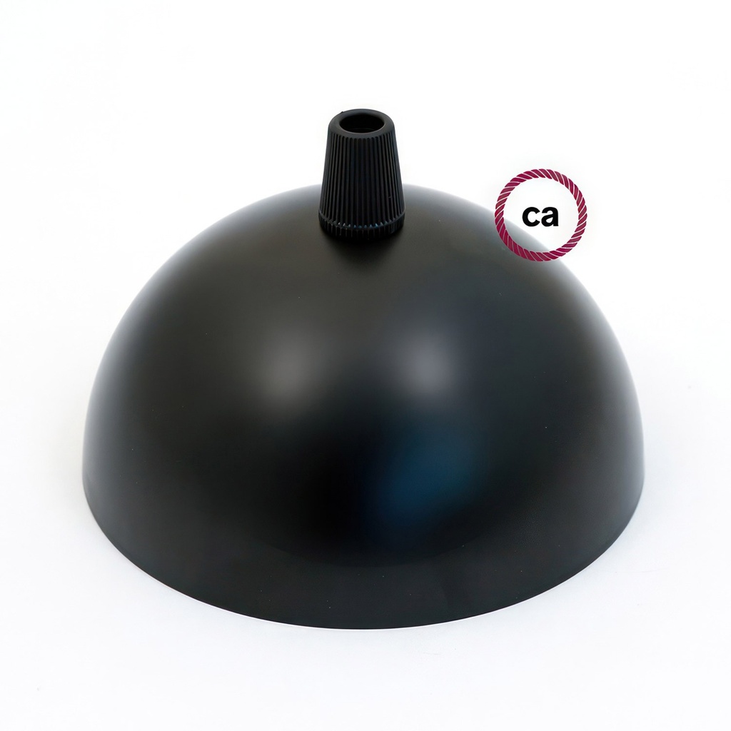 Half-sphere painted metal ceiling rose kit – black – photo 2