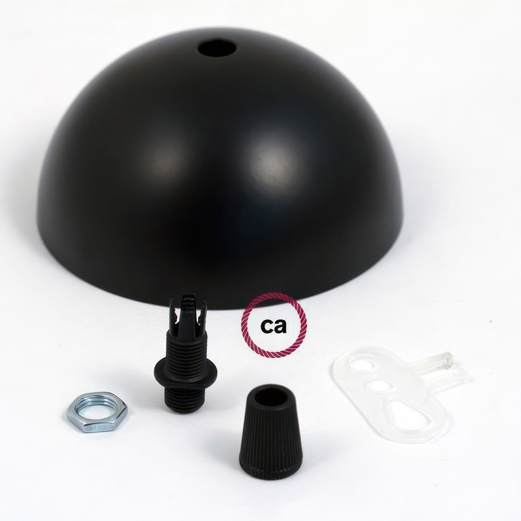 Half-sphere painted metal ceiling rose kit – black – photo 3