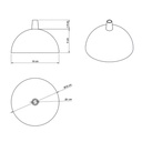 Half-sphere painted metal ceiling rose kit – black – photo 4