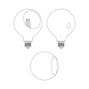 Lampadina LED Camo G125 4.8W 806lm E27 2700K dimmerabile – bianco – foto 3