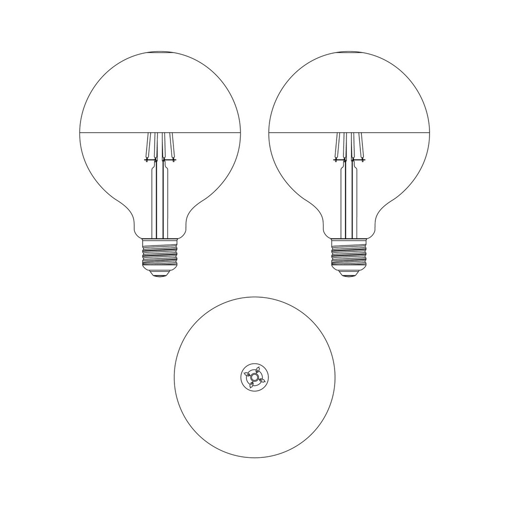 Lampadina LED Maria G125 4.8W 806lm E27 2700K dimmerabile – bianco – foto 3