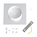 Rose-One square ceiling rose, 200 mm with 1 hole and 4 side holes – White, Matt white – photo 5