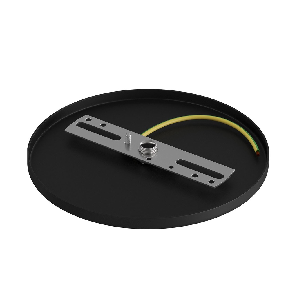 Flush-mounted ceiling rose with 1 central hole – Black – photo 4