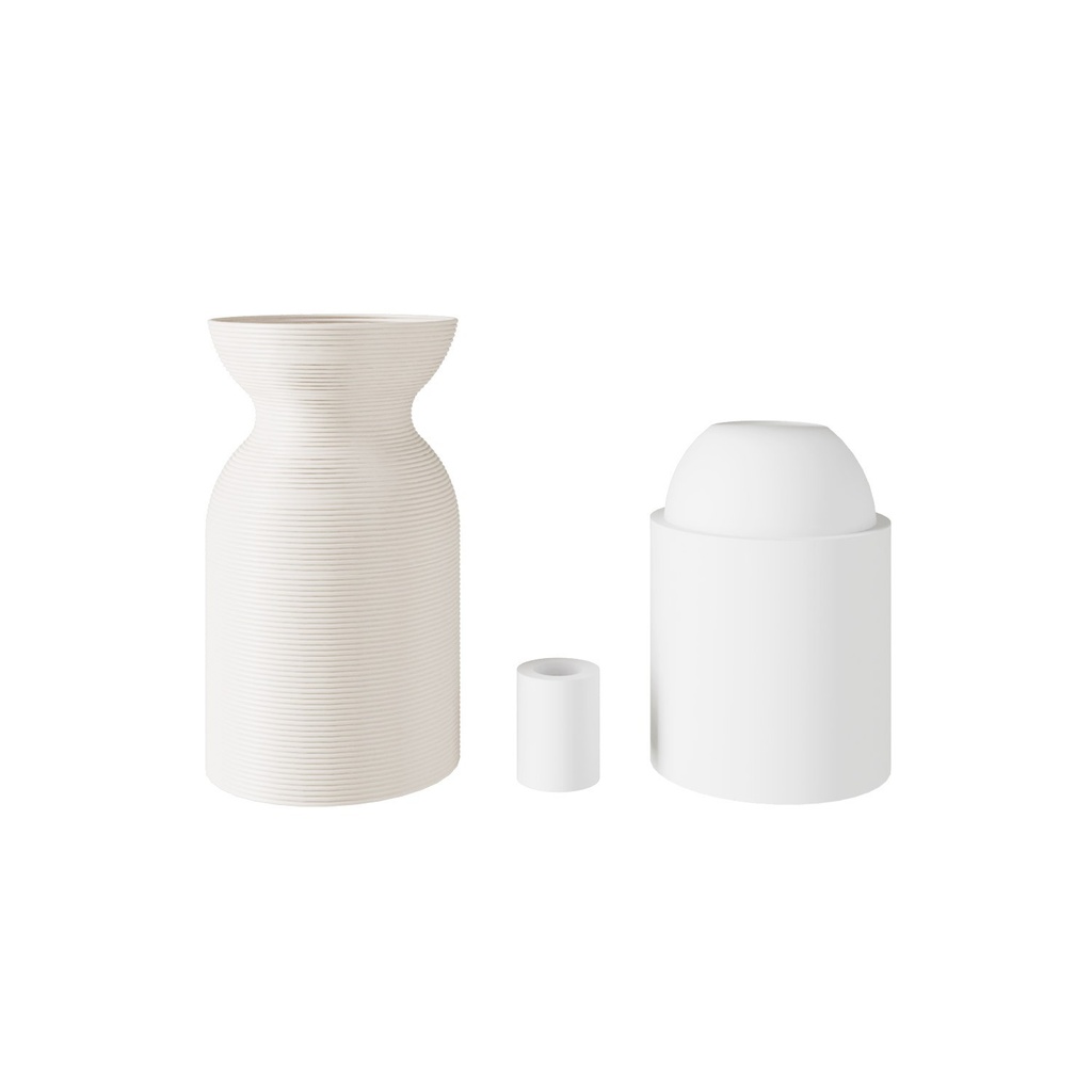 E27-Lampenfassungskit aus recyceltem Kunststoff im 3D-Druck – Creme – Foto 2