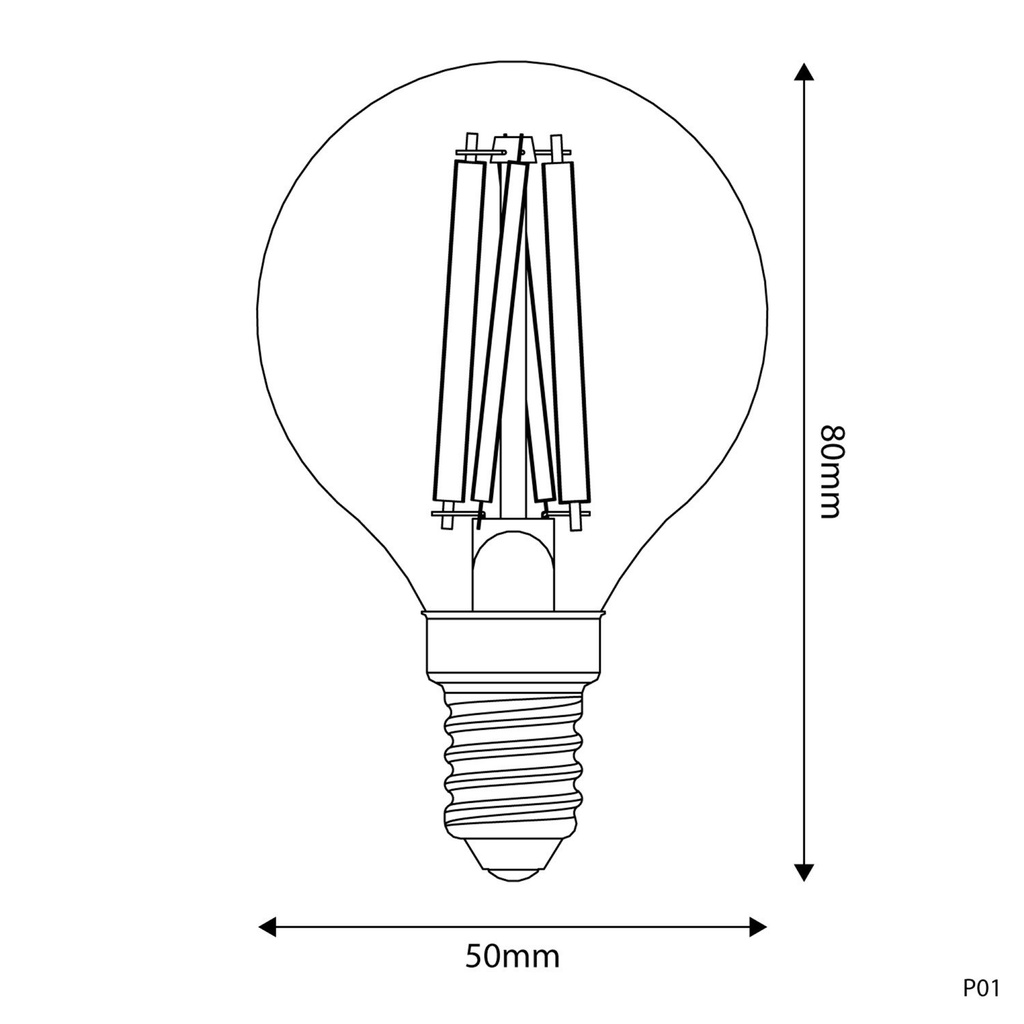 Lampadina LED effetto porcellana CRI 95 G45 5,9W 550Lm E14 2700K dimmerabile - P01 – foto 3