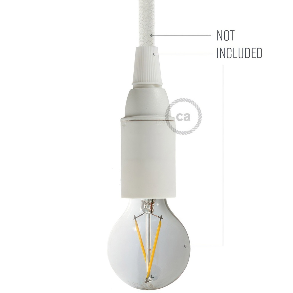 Kit portalampada E14 in termoplastica – Bianco – foto 2