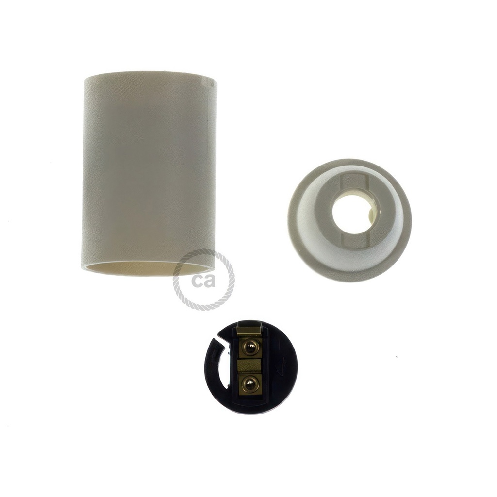 Kit portalampada E14 in termoplastica – Bianco – foto 3