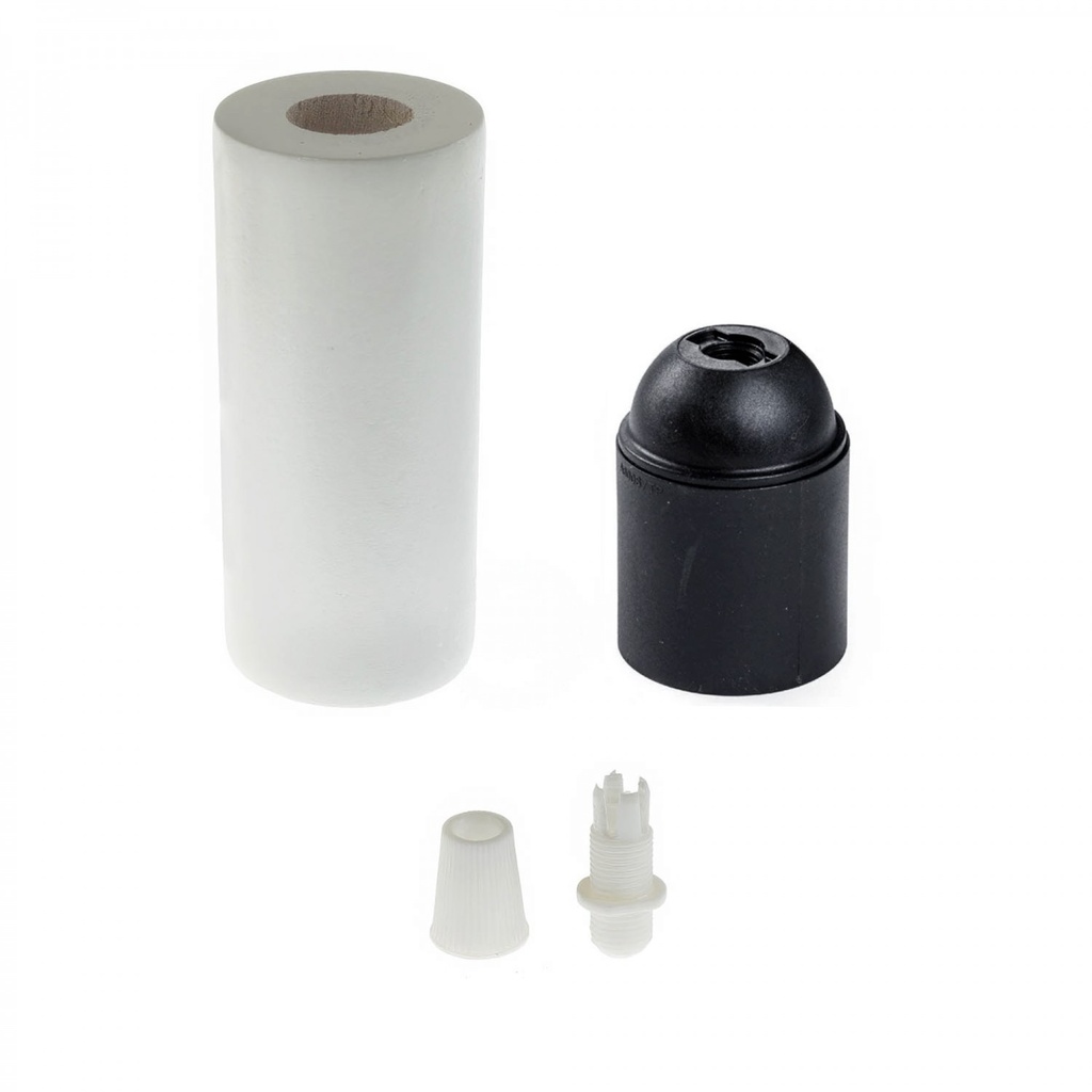 Kit douille E27 en bois pour cordon 2XL – Blanc – photo 2