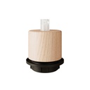 E27 cylindrical threaded wooden lamp holder kit with cable clamp for lampshade – photo 3